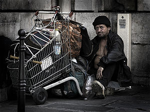 A homeless man in Paris
