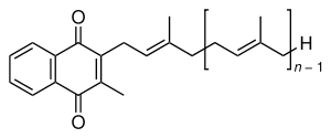 Chemical structure of menaquinone, aka vitamin K2.