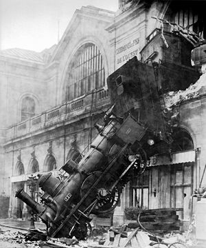 Train wreck at Montparnasse Station, at Place ...
